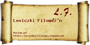 Leviczki Filomén névjegykártya
